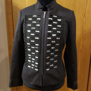 Peter nygard bling miltary cut heavyweight blazer embellished black